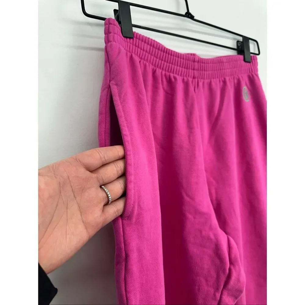 Body by Raven Tracy Pink Green Backshot Logo High Rise Elastic Waist Jogger Swea - Picture 11 of 16